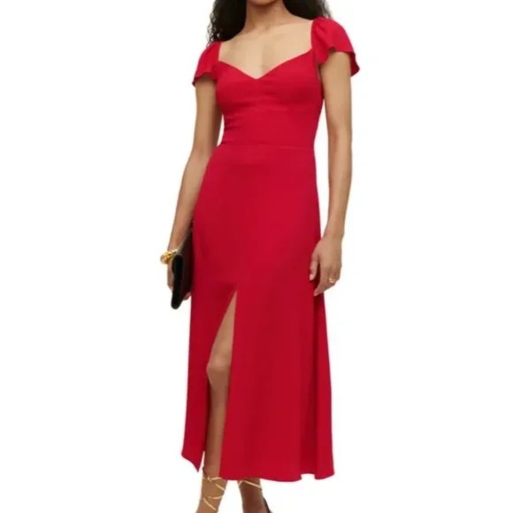 Reformation Baxley Dress Cherry Size 8